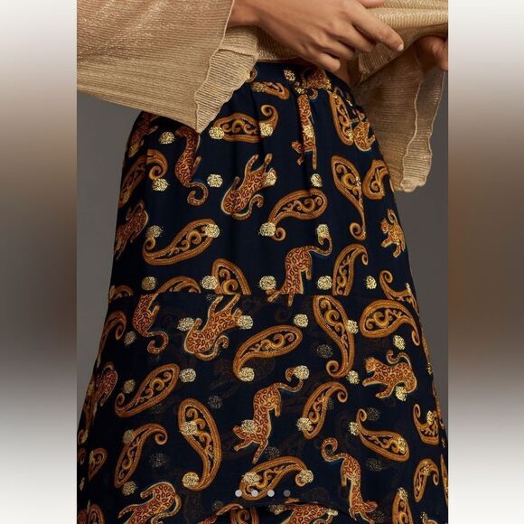 Farm Rio Asymmetrical Tiered Midi Skirt by Anthropologie - Picture 4 of 4